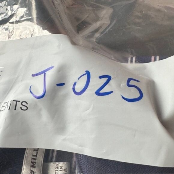 Peter Millar Medium Navy/Pink/White Striped Golf Polo - Picture 6 of 6